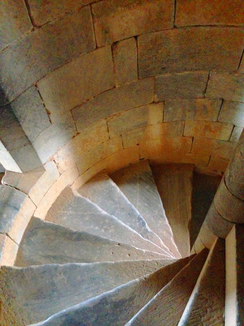 Also in Beja I discovered a castle and climbed to the top. Here's the view down the spiraling stairs.