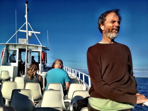 Sailor Pete on the boat ride over to Mackinaw Island.