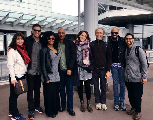 Band pic. the end of the run at the Tokyo Airport. Left to right, Lorraine Weinstein (Billy's media person), Miles Weinstein (Billy's manager), Alicia Olatuja (vocals), Billy Childs (piano), Becca Stevens (vocals), Peter, Donald Barrett (drums), and Ben Sheppard (bass).